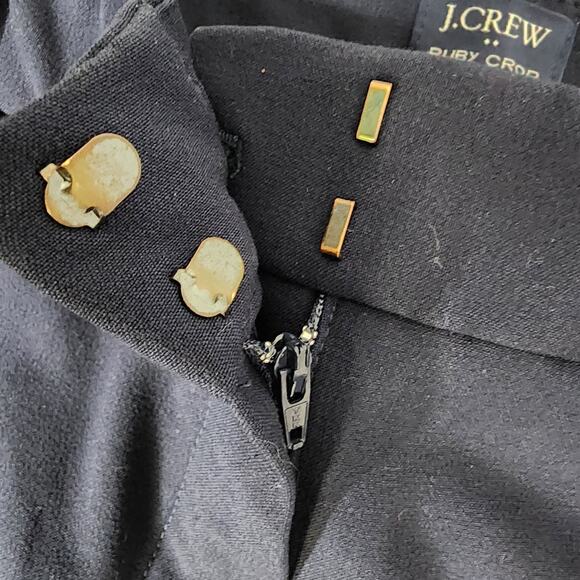J.Crew Womens Ruby Pants Slim Cropped Size 14 Flat Front Stretch Twill Navy Blue - Picture 6 of 10